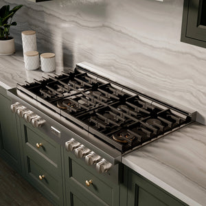 ZLINE - 48 in. Paramount Gas Rangetop with 8 Burners and Porcelain Cooktop in Stainless Steel (SRT48)