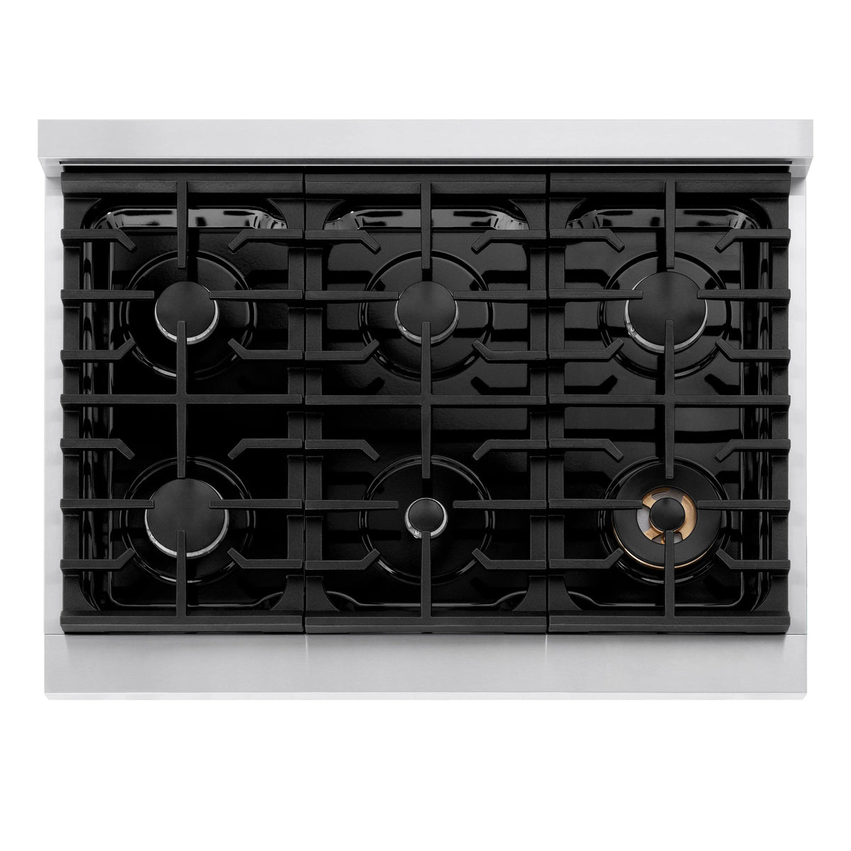ZLINE - 36 in. Paramount Gas Rangetop with 6 Burners and Porcelain Cooktop in Stainless Steel