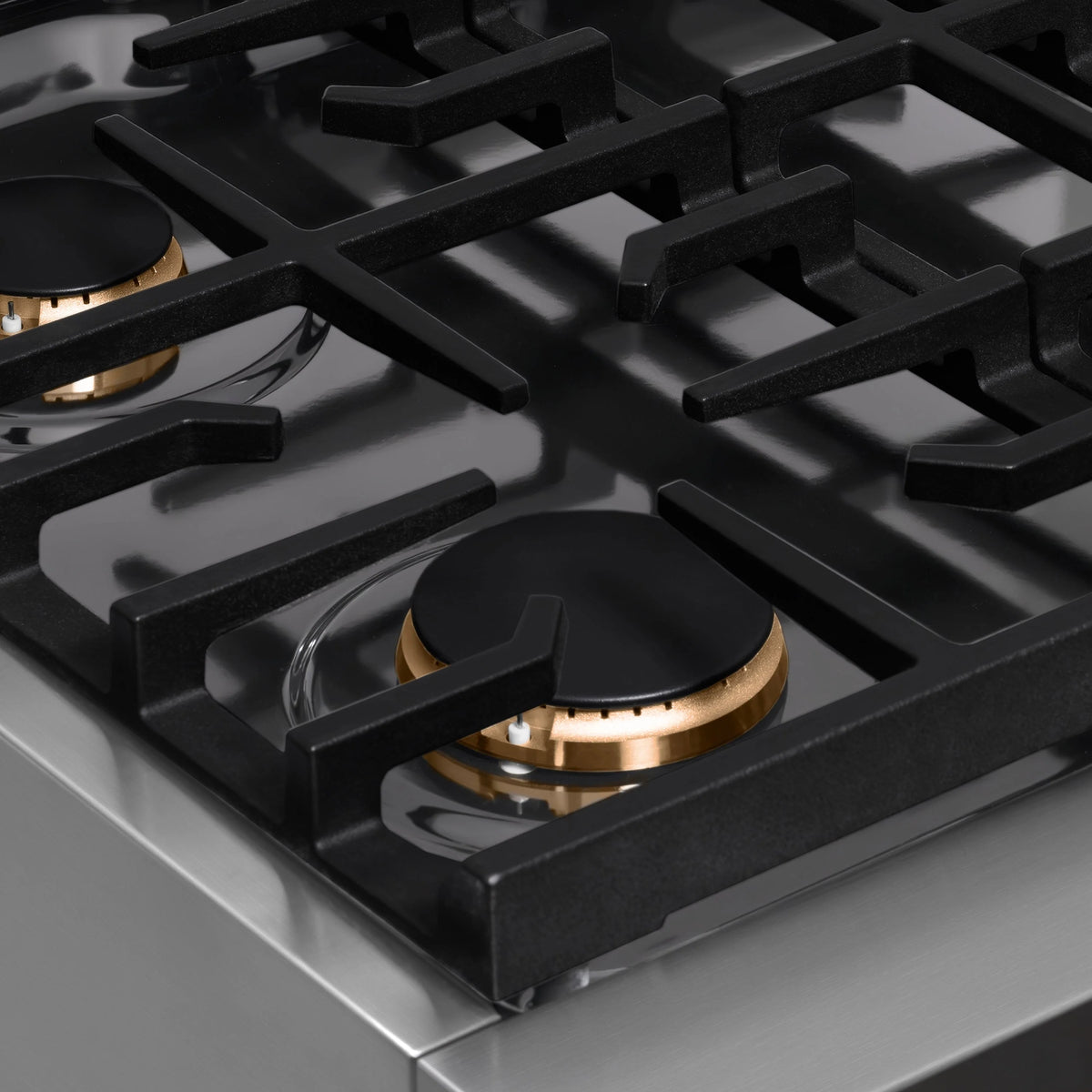 ZLINE - 30 in. Autograph Edition Paramount Gas Rangetop with 4 Burners and Porcelain Cooktop in Stainless Steel with Champagne Bronze Accents