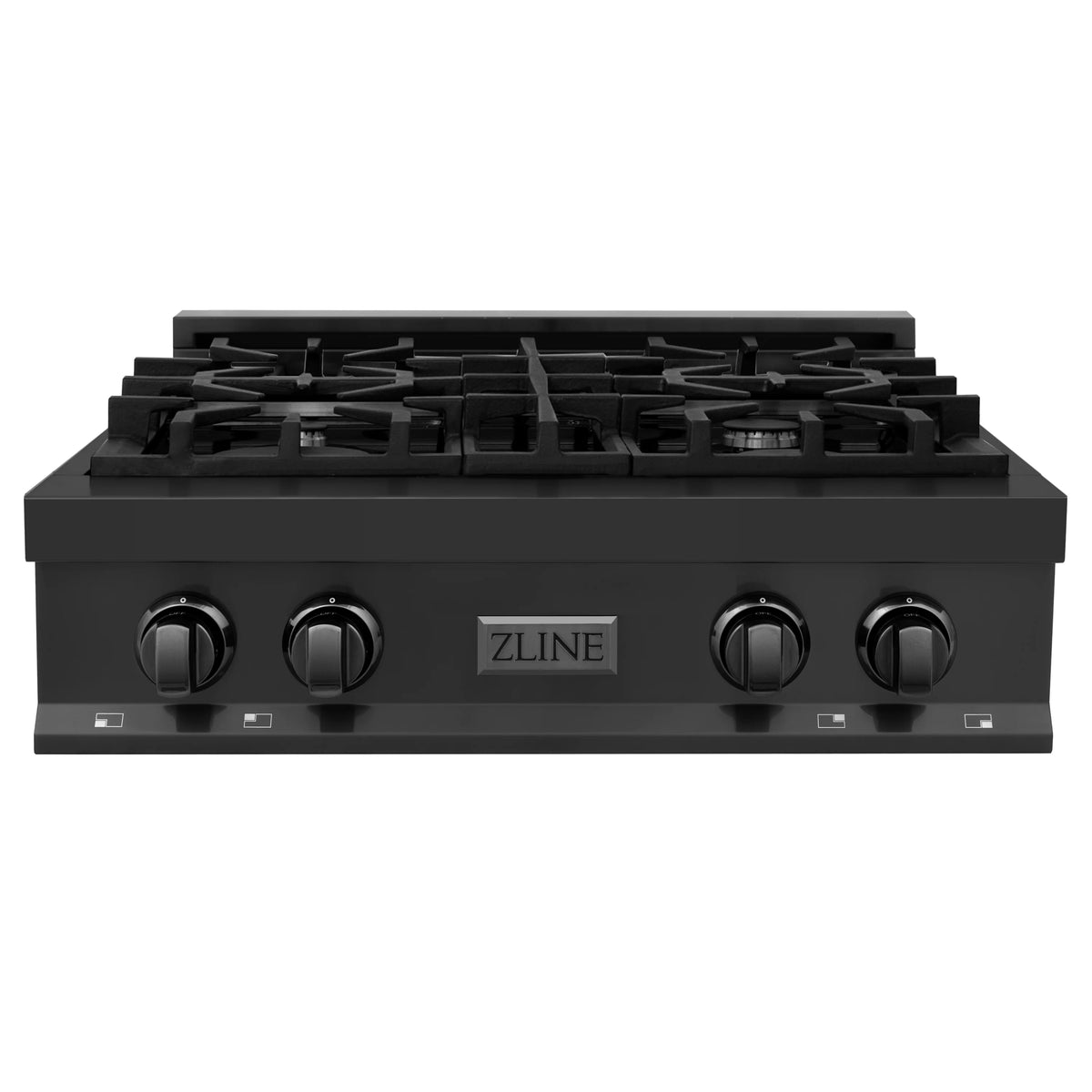 ZLINE - 30 in. Legacy Gas Rangetop with 4 Burners and Porcelain Cooktop in Black Stainless Steel (RTB-30)
