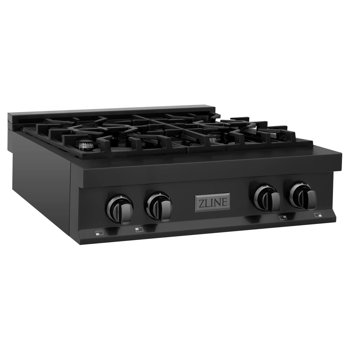 ZLINE - 30 in. Legacy Gas Rangetop with 4 Burners and Porcelain Cooktop in Black Stainless Steel (RTB-30)