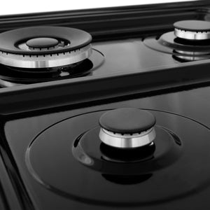 ZLINE - 30 in. 4.0 cu. ft. Legacy Dual Fuel Range with 4 Burner Gas Cooktop and Electric Convection Oven in Black Stainless Steel (RAB-30)