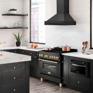 ZLINE - 36" Black Stainless Steel Range Hood with Black Stainless Steel Handle (BS655-36-BS)