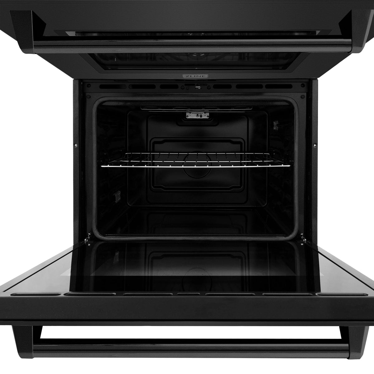 ZLINE - 30 in. Professional True Convection Double Wall Oven with Air Fry and Self Clean in Black Stainless Steel