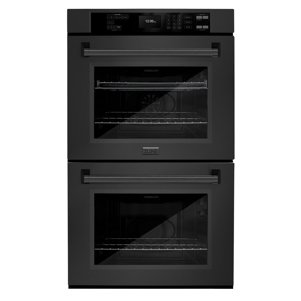 ZLINE - 30 in. Professional True Convection Double Wall Oven with Air Fry and Self Clean in Black Stainless Steel