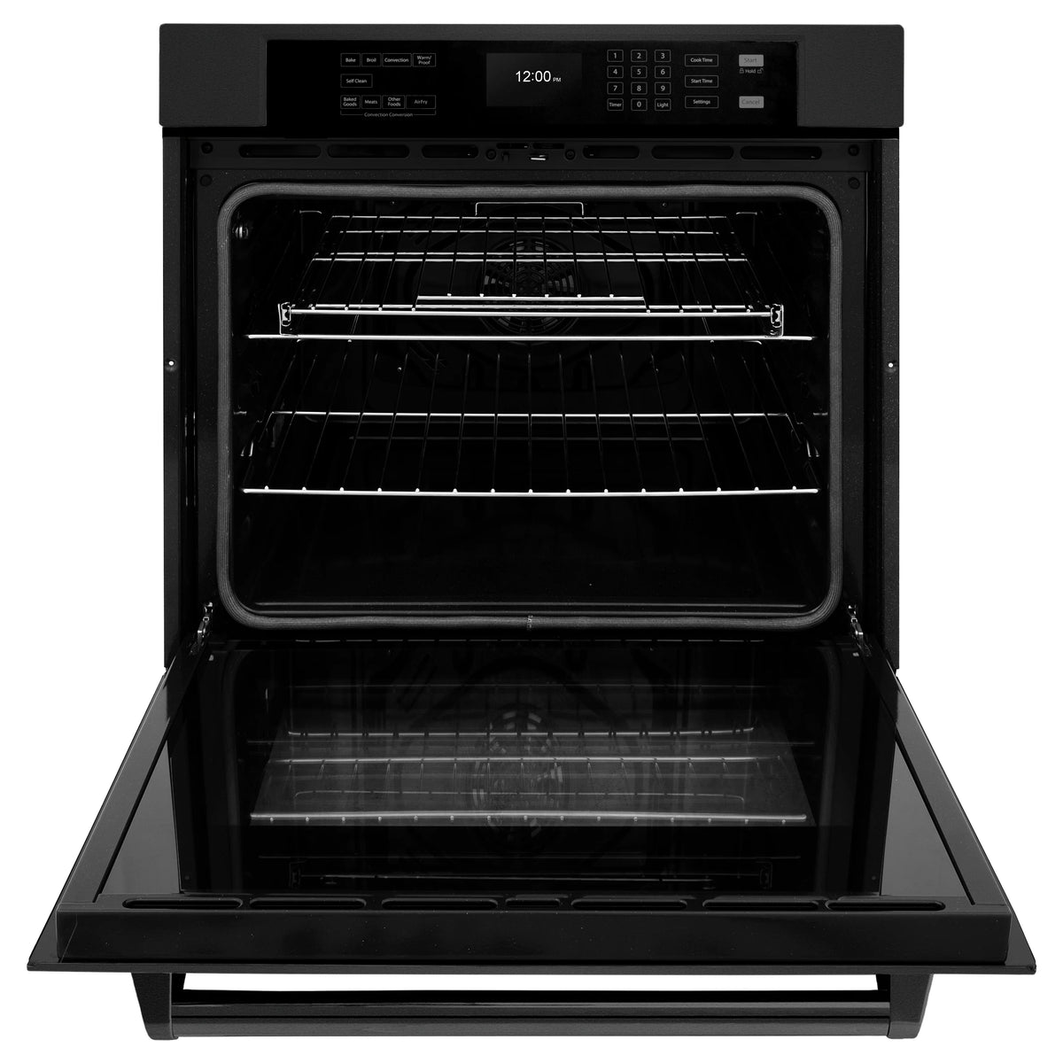 ZLINE - 30 in. Professional True Convection Single Wall Oven with Air Fry and Self Clean in Black Stainless Steel