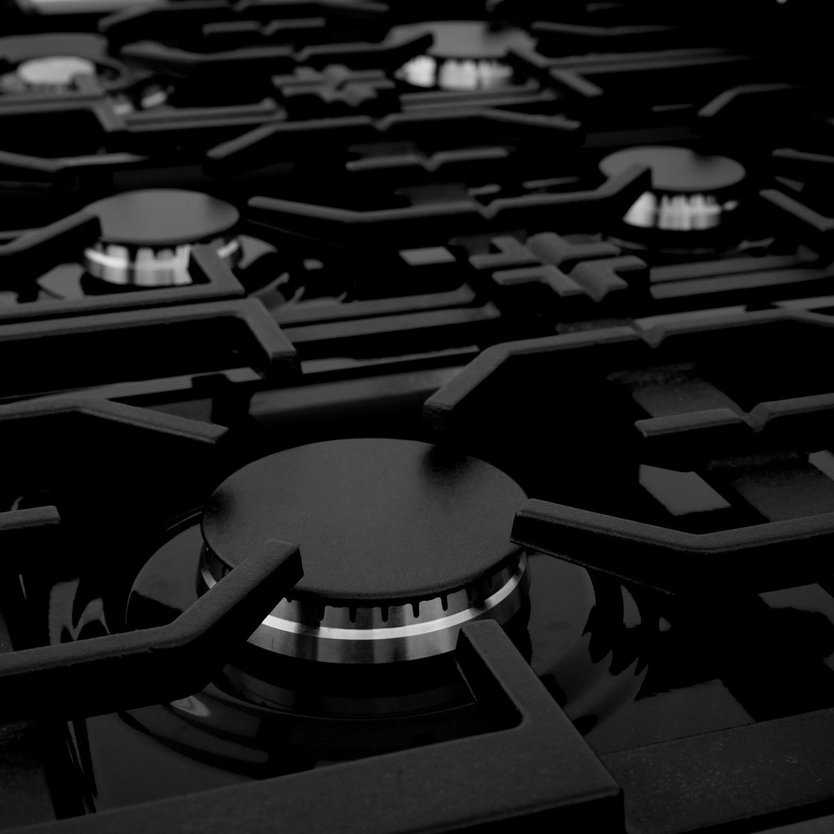 ZLINE - 36 in. 4.6 cu. ft. Legacy Dual Fuel Range with 6 Burner Gas Cooktop and Electric Convection Oven in Black Stainless Steel (RAB-36)