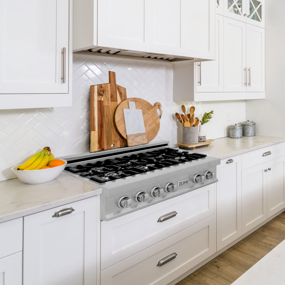 ZLINE 30&quot; Porcelain Gas Stovetop in Fingerprint Resistant Stainless Steel with 4 Gas Burners (RTS-30)