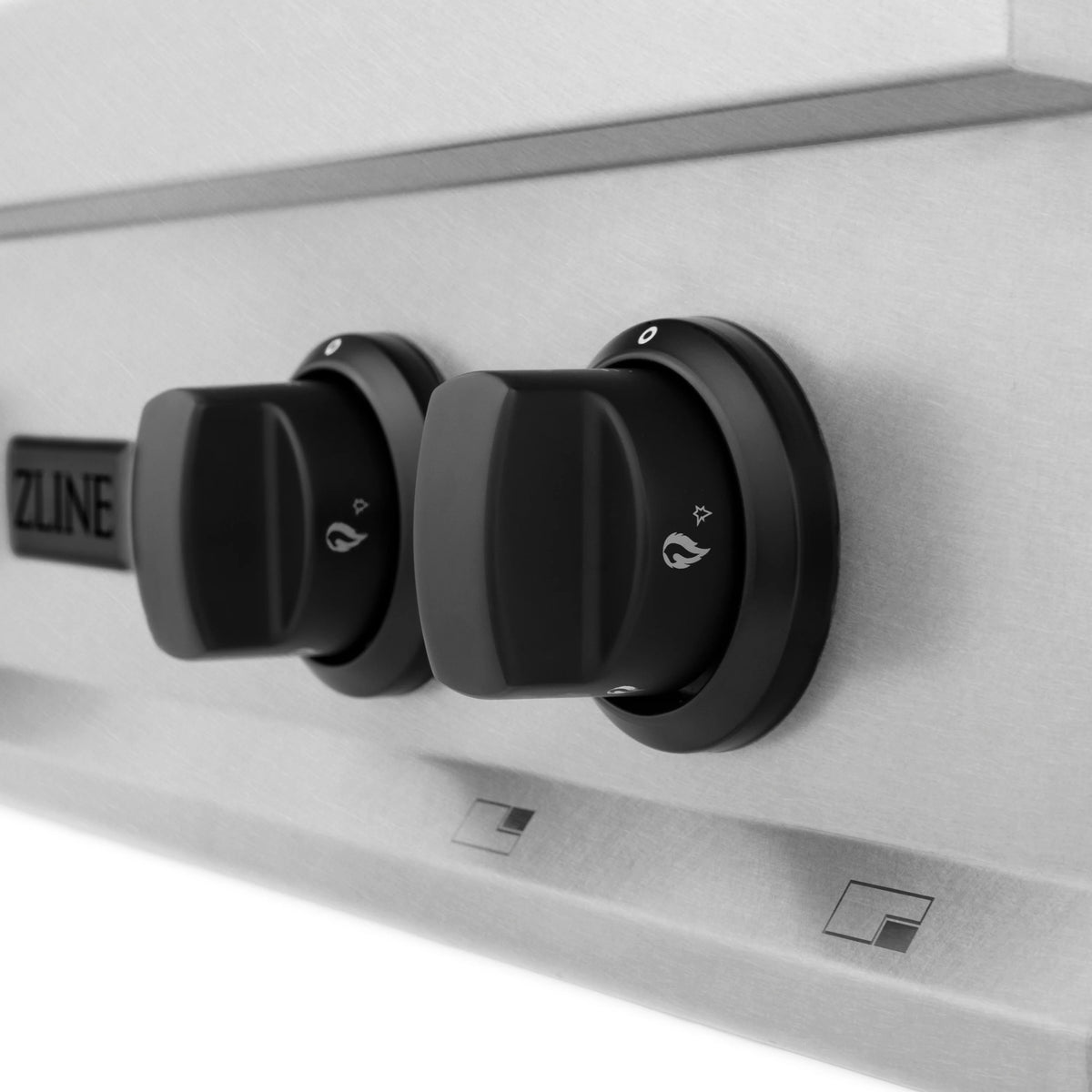 ZLINE - Autograph Edition 30&quot; Porcelain Rangetop with 4 Gas Burners in Fingerprint Resistant Stainless Steel and Matte Black Accents (RTSZ-30-MB)