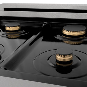 ZLINE Autograph Edition 24" 2.8 cu. ft. Range with Gas Stove, Gas Oven in Fingerprint Resistant Stainless Steel, Matte Black Accents