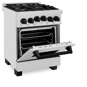 ZLINE Autograph Edition 24" 2.8 cu. ft. Range with Gas Stove, Gas Oven in Fingerprint Resistant Stainless Steel, Matte Black Accents