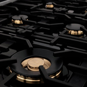ZLINE - Autograph Edition 60 in. 7.4 cu. ft. Legacy Dual Fuel Range with 9 Burner Gas Cooktop and 2 Electric Convection Ovens in Stainless Steel and Champagne Bronze Accents