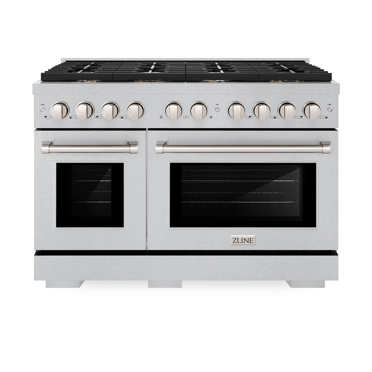 ZLINE - 48 in. 6.7 cu. ft. Paramount Double Oven Dual Fuel Range in Satin Stainless Steel with 8 Brass Burners (SDRS-BR-48)
