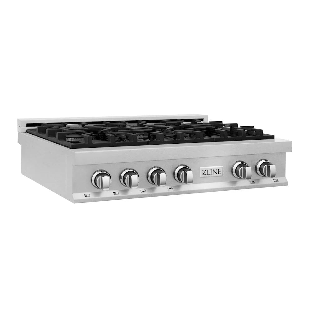 ZLINE - 36 in. Legacy Gas Rangetop with 6 Burners and Porcelain Cooktop in Satin Stainless Steel (RTS-36)