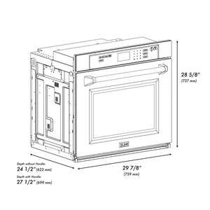 ZLINE - 30 in. Professional True Convection Single Wall Oven with Air Fry and Self Clean in Satin Stainless Steel