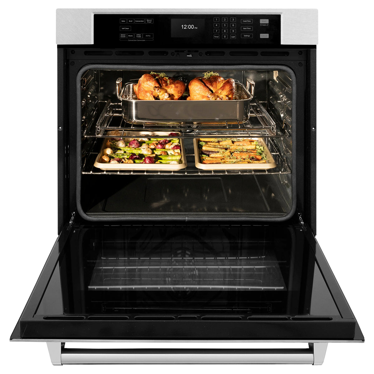 ZLINE - 30 in. Professional True Convection Single Wall Oven with Air Fry and Self Clean in Satin Stainless Steel