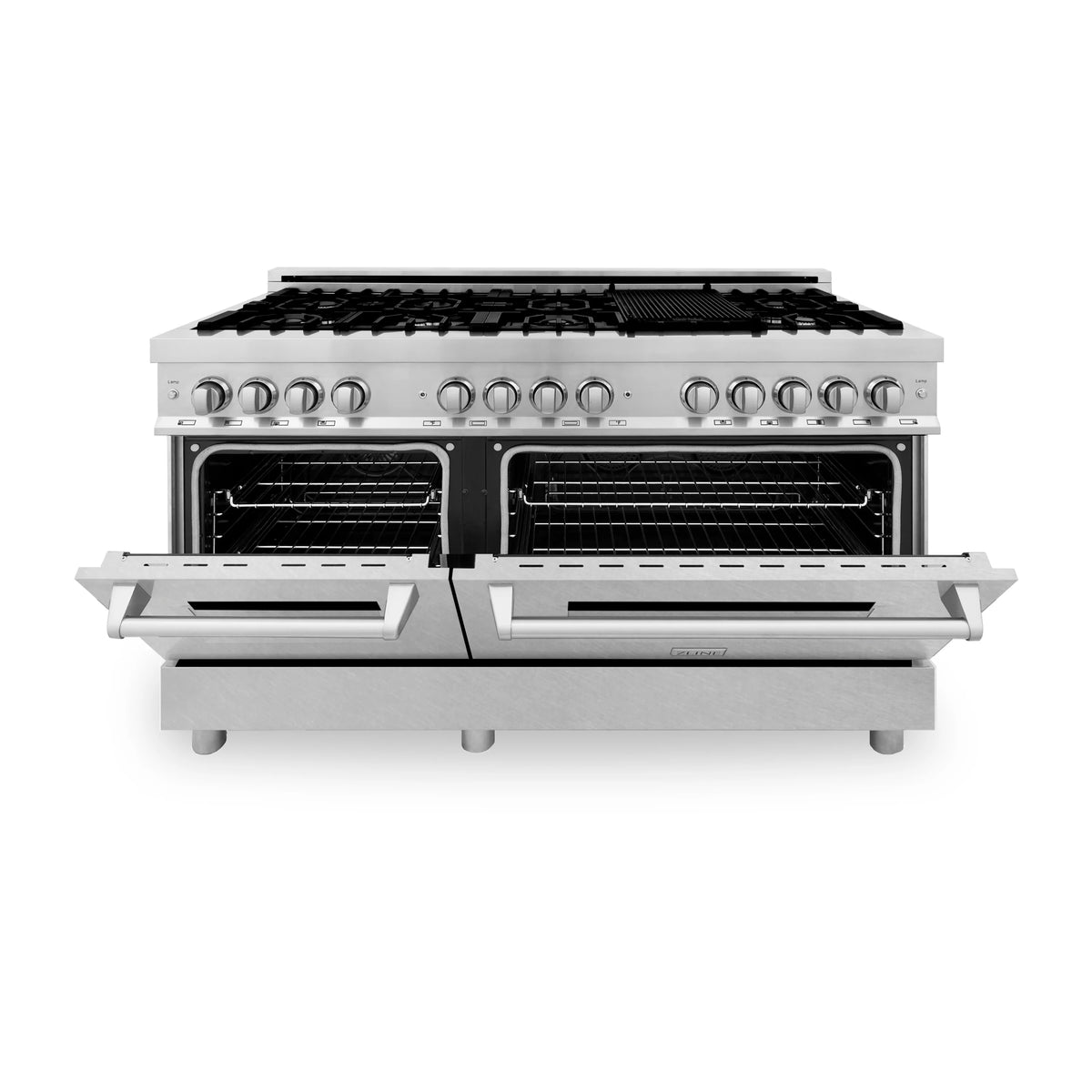 ZLINE - 60&quot; 7.4 cu. ft. Dual Fuel Range with Gas Stove and Electric Oven in Fingerprint Resistant Stainless Steel