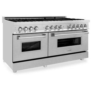 ZLINE 60" 7.4 cu. ft. Dual Fuel Range with Gas Stove and Electric Oven in Fingerprint Resistant Stainless Steel (RA-SN-60)