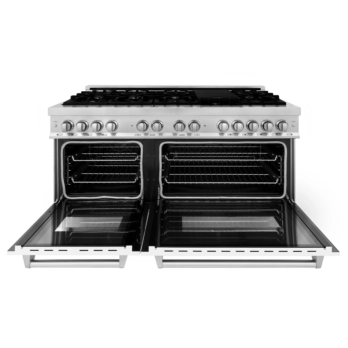ZLINE - 60&quot; 7.4 cu. ft. Dual Fuel Range with Gas Stove and Electric Oven in Stainless Steel and White Matte Door (RA-WM-60)