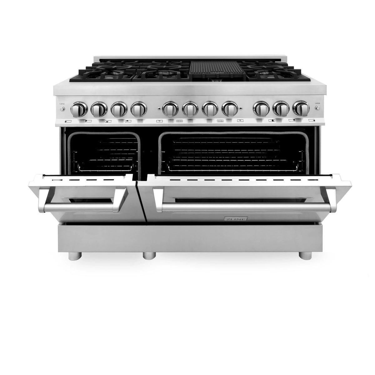 ZLINE - 48&quot; 6.0 cu. ft. Dual Fuel Range with Gas Stove and Electric Oven in Stainless Steel (RA48)