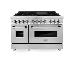 ZLINE 48" 6.0 cu. ft. Dual Fuel Range with Gas Stove and Electric Oven in Stainless Steel (RA48)