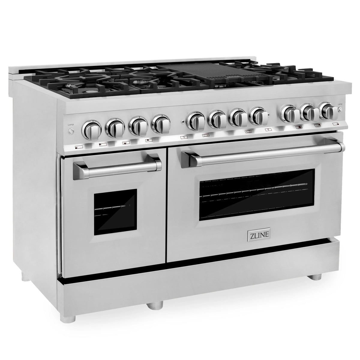 ZLINE - 48&quot; 6.0 cu. ft. Dual Fuel Range with Gas Stove and Electric Oven in Stainless Steel (RA48)