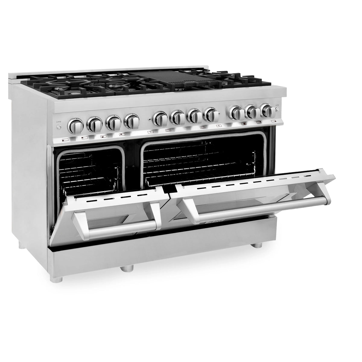 ZLINE - 48&quot; 6.0 cu. ft. Dual Fuel Range with Gas Stove and Electric Oven in Stainless Steel (RA48)