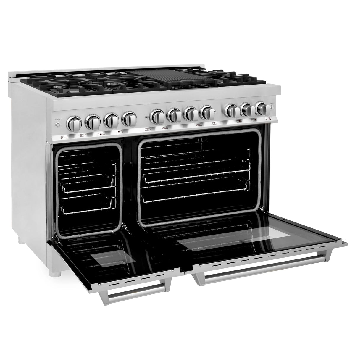ZLINE - 48&quot; 6.0 cu. ft. Dual Fuel Range with Gas Stove and Electric Oven in Stainless Steel (RA48)