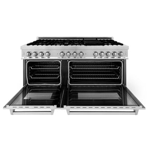 ZLINE 60" 7.4 cu. ft. Electric Oven and Gas Cooktop Dual Fuel Range with Griddle in Stainless Steel (RA-GR-60)