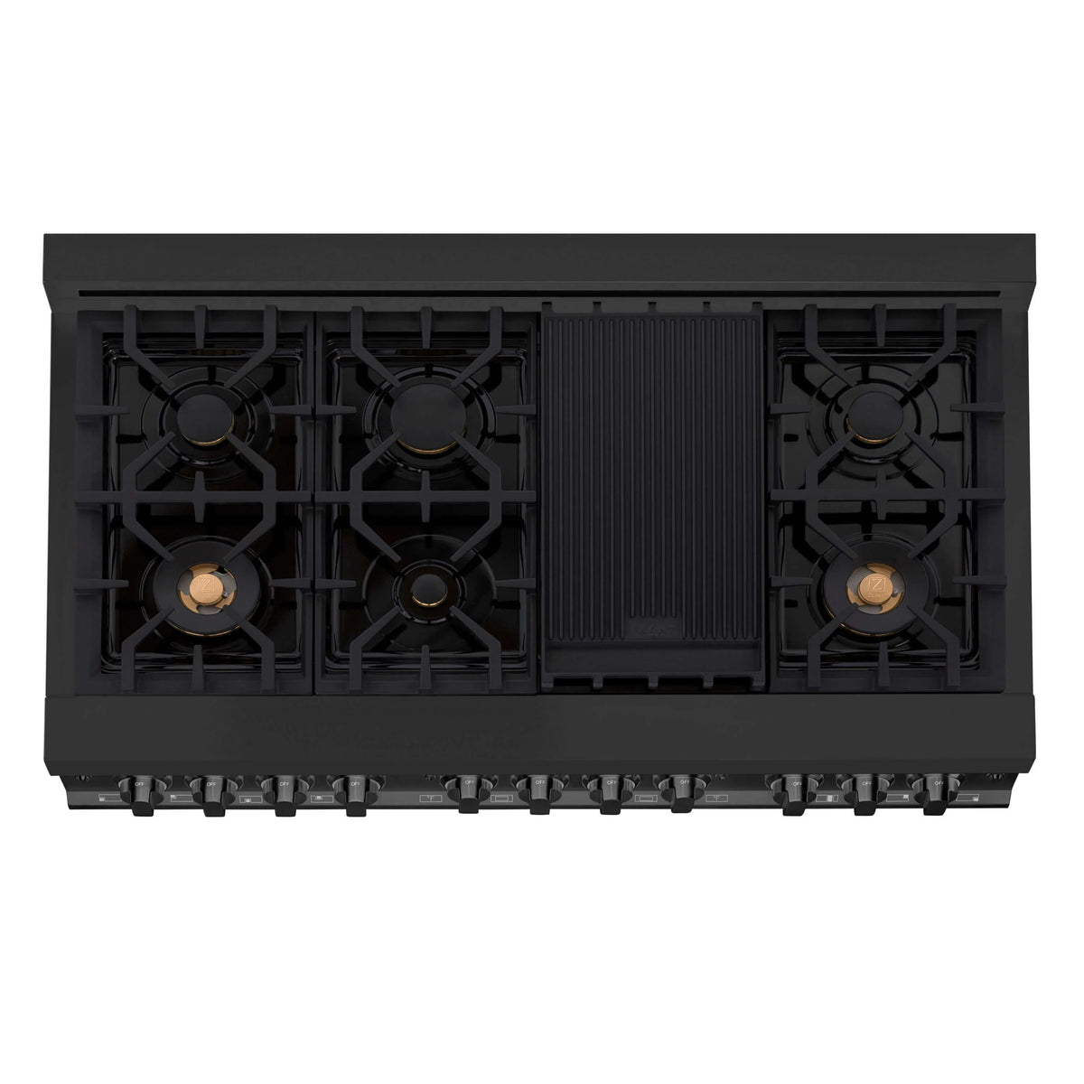 ZLINE - 48&quot; Kitchen Package with Black Stainless Steel Dual Fuel Range and Convertible Vent Range Hood (2KP-RABRH48)