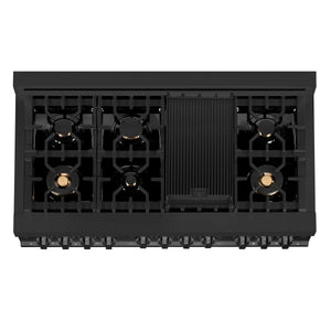 ZLINE 48" Kitchen Package with Black Stainless Steel Dual Fuel Range, Convertible Vent Range Hood and Dishwasher