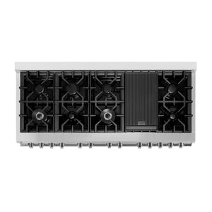 ZLINE 60" 7.4 cu. ft. Dual Fuel Range with Gas Stove and Electric Oven in Fingerprint Resistant Stainless Steel and Black Matte Doors (RAS-BLM-60)