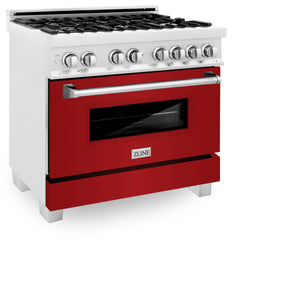 ZLINE 36" 4.6 cu. ft. Dual Fuel Range with Gas Stove and Electric Oven in Fingerprint Resistant Stainless Steel (RAS-36)
