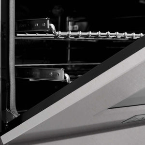ZLINE - 30 in. Kitchen Package with Satin Stainless Steel Dual Fuel Range and Convertible Vent Range Hood