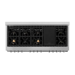 ZLINE - 60 in. 7.4 cu. ft. Legacy Dual Fuel Range with Gas Cooktop and 2 Electric Convection Ovens in Satin Stainless Steel with 8 Brass Burners