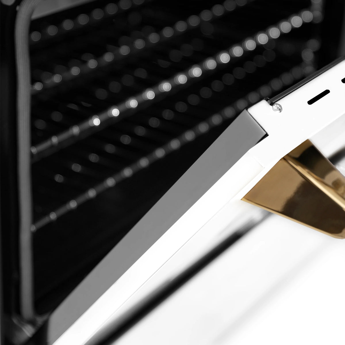 ZLINE - Autograph Edition 30&quot; 4.0 cu. ft. Dual Fuel Range, Gas Stove, Electric Oven in Stainless Steel, White Matte Door, Gold Accents