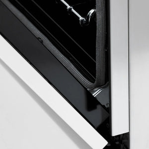 ZLINE - Autograph Edition 60 in. 7.4 cu. ft. Legacy Dual Fuel Range with 9 Burner Gas Cooktop and 2 Electric Convection Ovens in Stainless Steel with White Matte Doors and Champagne Bronze Accents