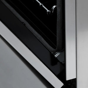 ZLINE - Autograph Edition 24 in. 2.8 cu. ft. Legacy Dual Fuel Range with 4 Burner Gas Cooktop and Electric Convection Oven in Stainless Steel and Matte Black Accents