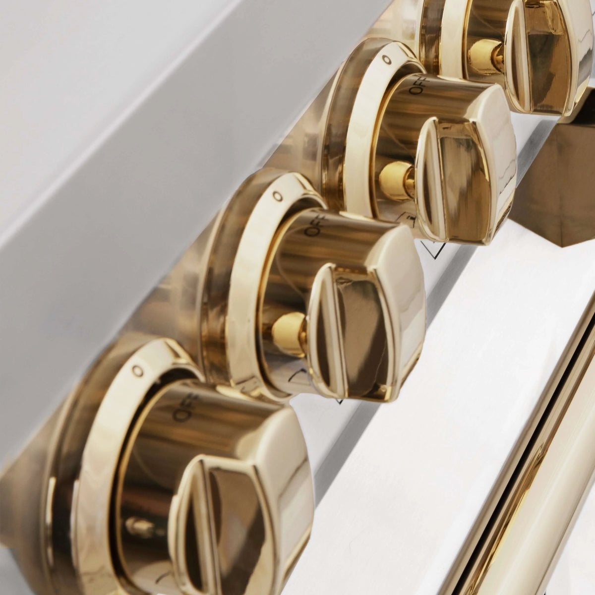 ZLINE - 30&quot; Autograph Edition Kitchen Package with Stainless Steel Dual Fuel Range with White Matte Door and Range Hood with Gold Accents