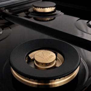 ZLINE - 48" Autograph Edition Kitchen Package with Stainless Steel Dual Fuel Range and Range Hood with Gold Accents