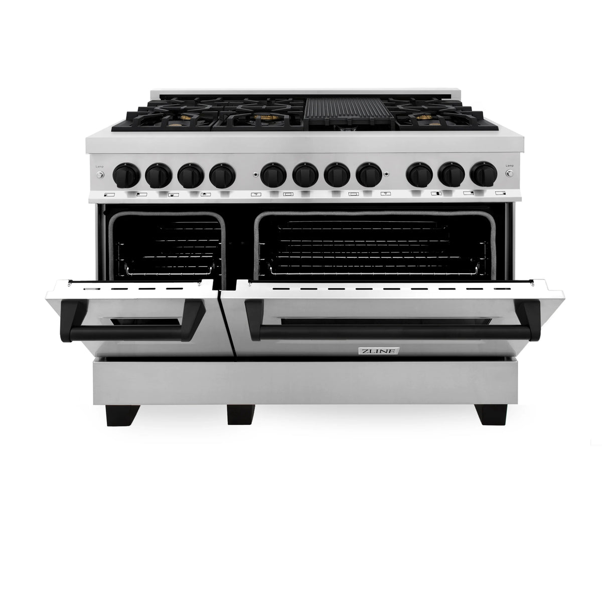 ZLINE - Autograph Edition 48&quot; 6.0 cu. ft. Dual Fuel Range with Gas Stove and Electric Oven in Stainless Steel with Accents (RAZ-48)
