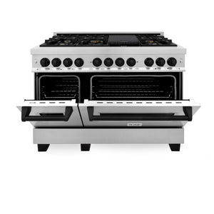 ZLINE - Autograph Edition 48" 6.0 cu. ft. Dual Fuel Range with Gas Stove and Electric Oven in Stainless Steel with Accents (RAZ-48)