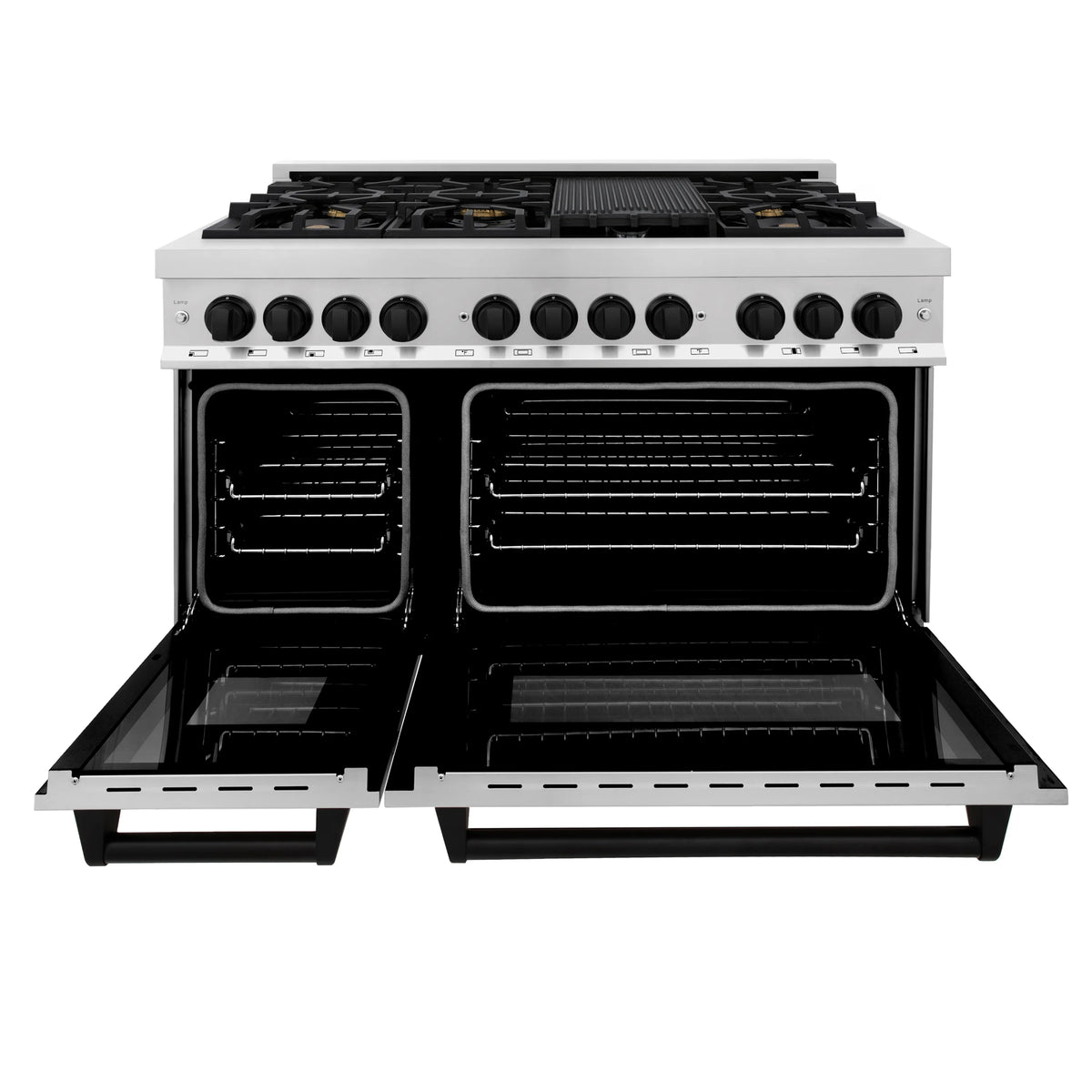 ZLINE - Autograph Edition 48&quot; 6.0 cu. ft. Dual Fuel Range with Gas Stove and Electric Oven in Stainless Steel with Accents (RAZ-48)