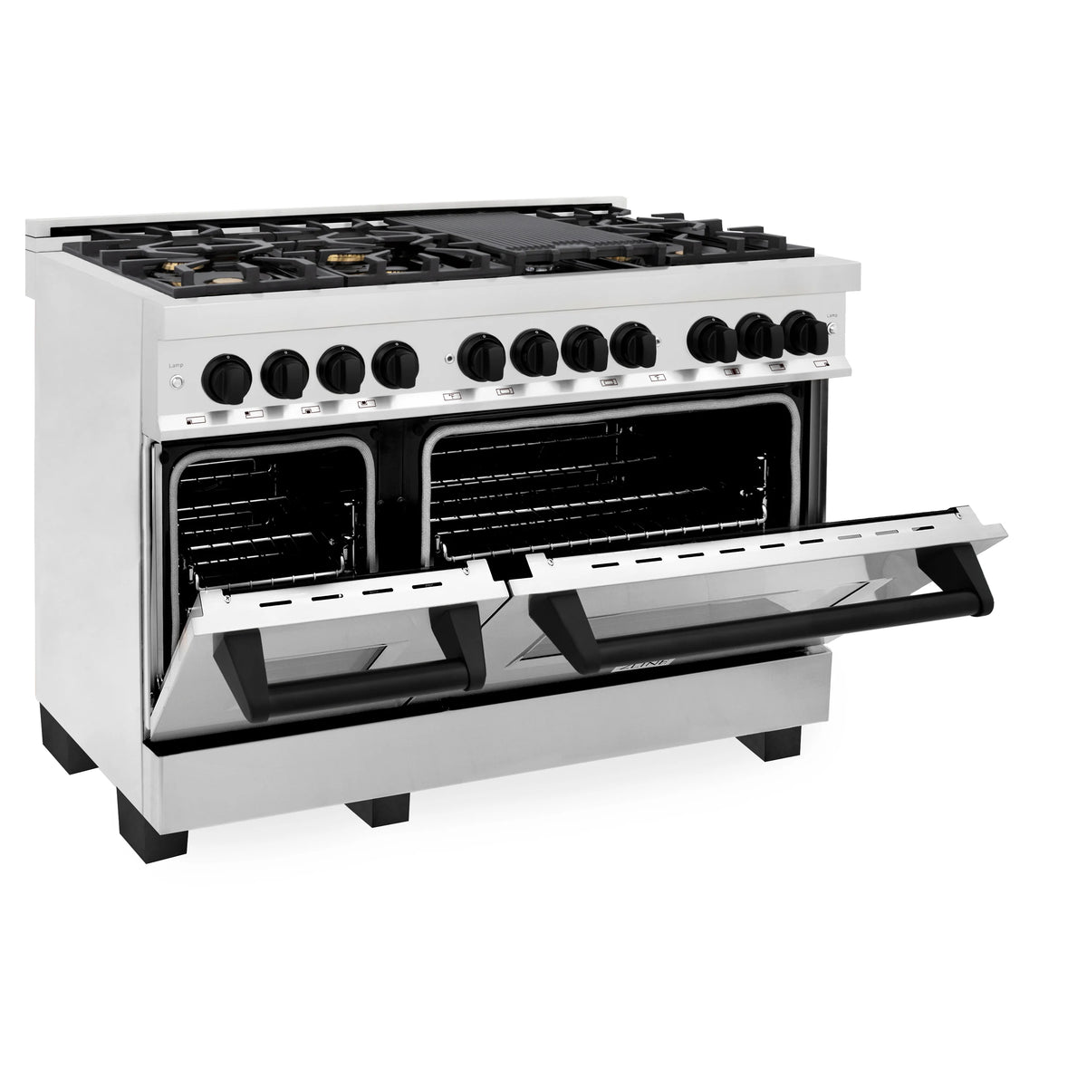 ZLINE - Autograph Edition 48&quot; 6.0 cu. ft. Dual Fuel Range with Gas Stove and Electric Oven in Stainless Steel with Accents (RAZ-48)