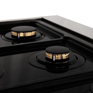 ZLINE - Autograph Edition 60 in. 7.4 cu. ft. Legacy Dual Fuel Range with 9 Burner Gas Cooktop and 2 Electric Convection Ovens in Stainless Steel and Matte Black Accents