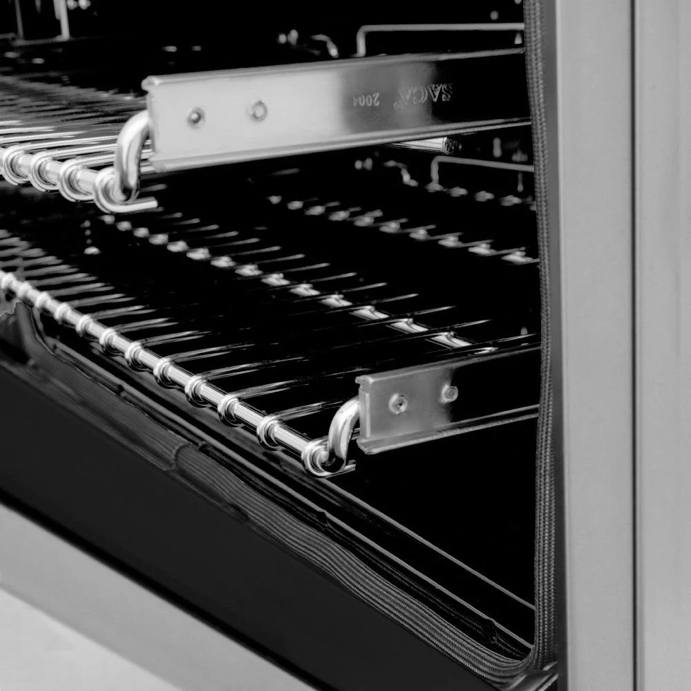 ZLINE - Autograph Edition 60 in. 7.4 cu. ft. Legacy Dual Fuel Range with 9 Burner Gas Cooktop and 2 Electric Convection Ovens in Stainless Steel and Matte Black Accents