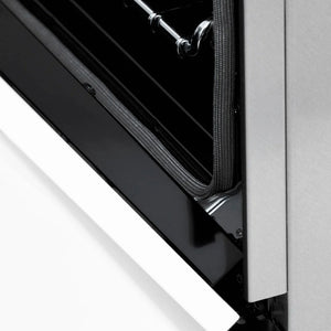 ZLINE - Autograph Edition 60 in. 7.4 cu. ft. Legacy Dual Fuel Range with 9 Burner Gas Cooktop and 2 Electric Convection Ovens in Stainless Steel with White Matte Doors and Matte Black Accents