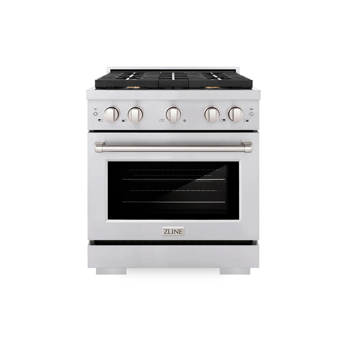 ZLINE - 30 in. 4.2 cu. ft. Paramount Dual Fuel Range with Gas Cooktop and Electric Convection Oven in Stainless Steel with 4 Brass Burners
