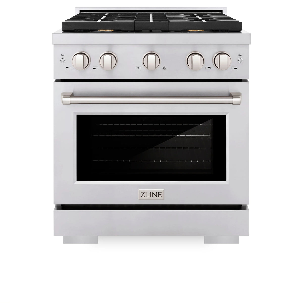 ZLINE - 30 in. 4.2 cu. ft. Paramount Dual Fuel Range with Gas Cooktop and Electric Convection Oven in Stainless Steel with 4 Brass Burners