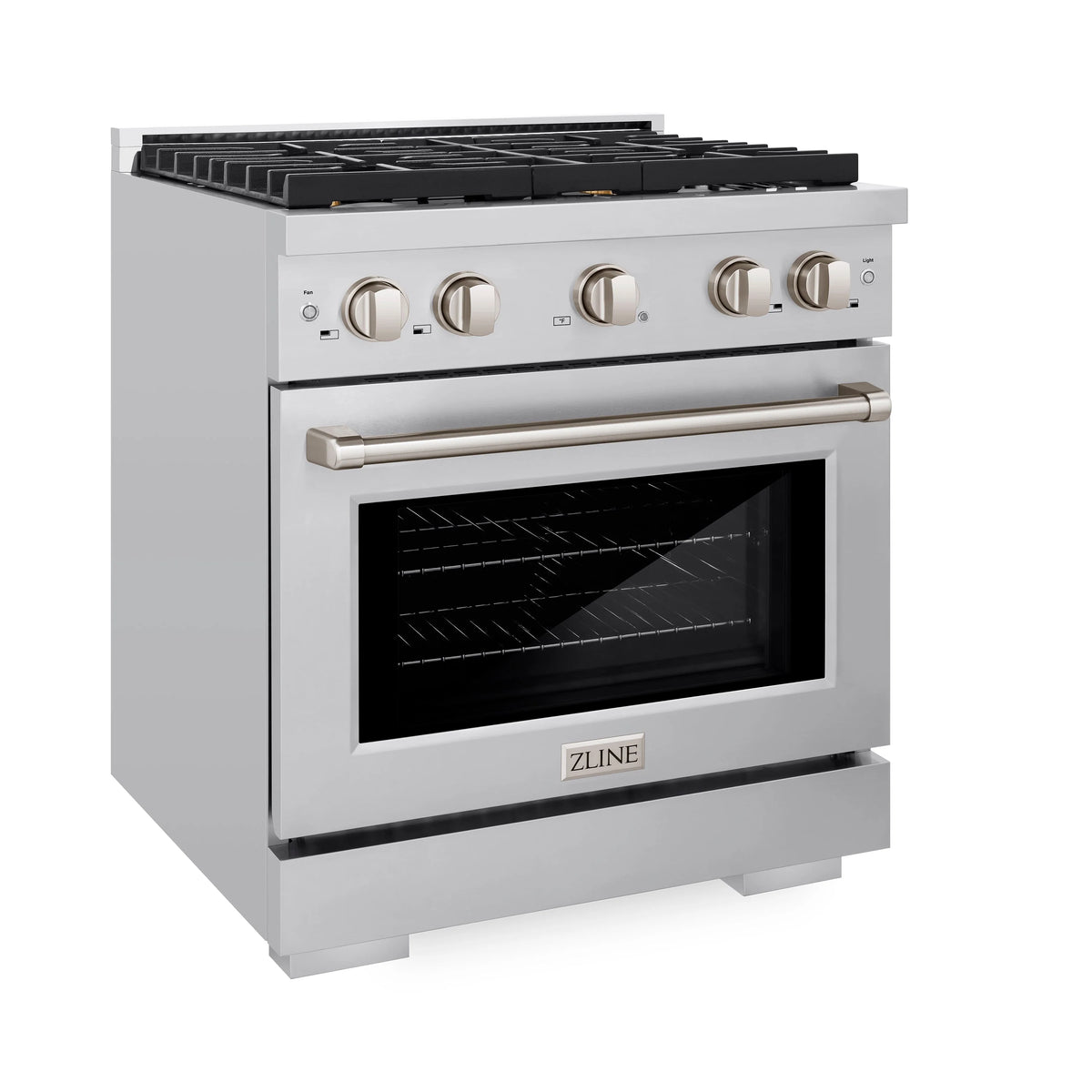 ZLINE - 30 in. 4.2 cu. ft. Paramount Dual Fuel Range with Gas Cooktop and Electric Convection Oven in Stainless Steel with 4 Brass Burners